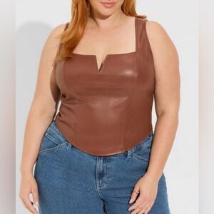 Torrid Brown Faux Leather Camisole